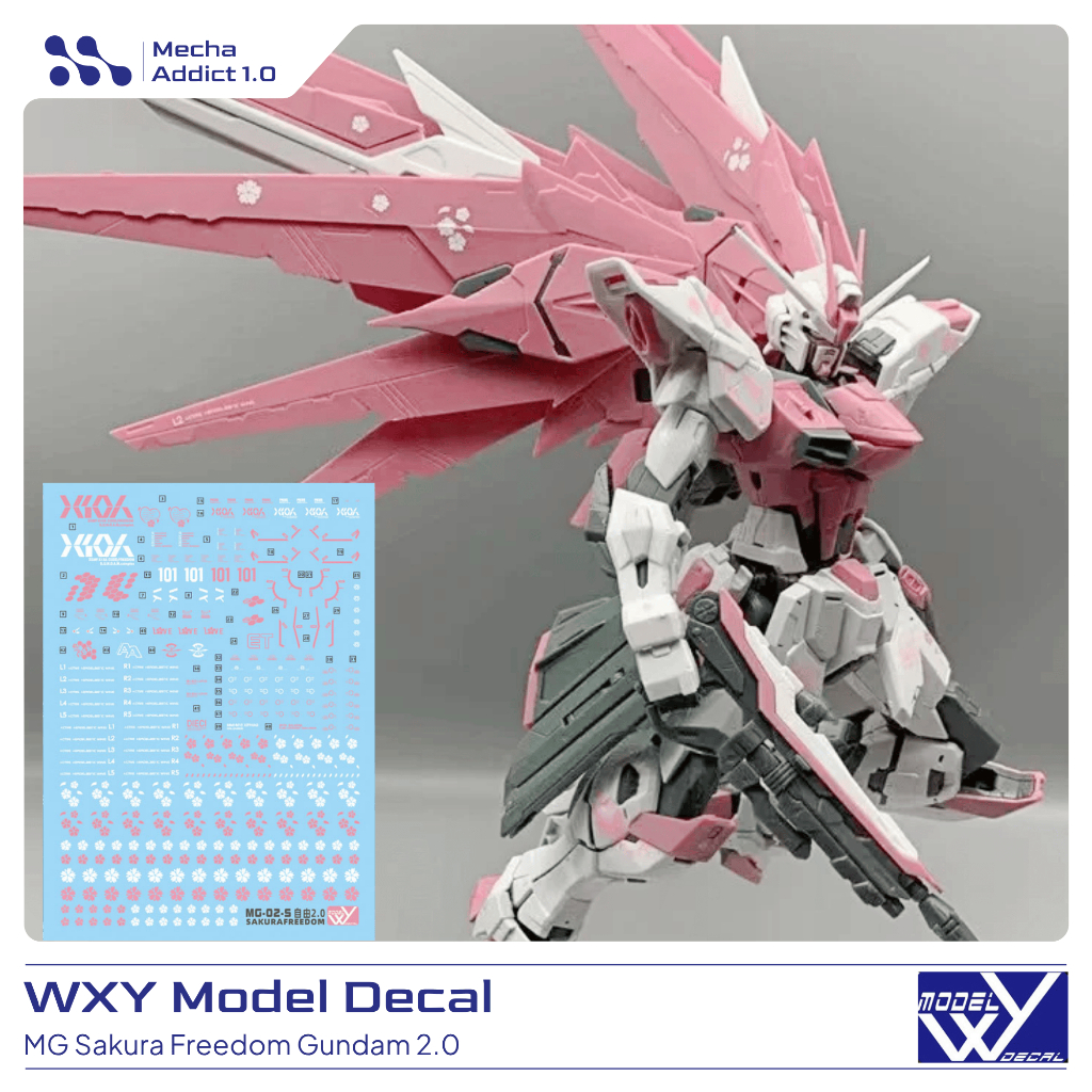 Water Slide Decal MG Freedom Gundam 2.0 Sakura Ver by Lanyu WXY Model Decal