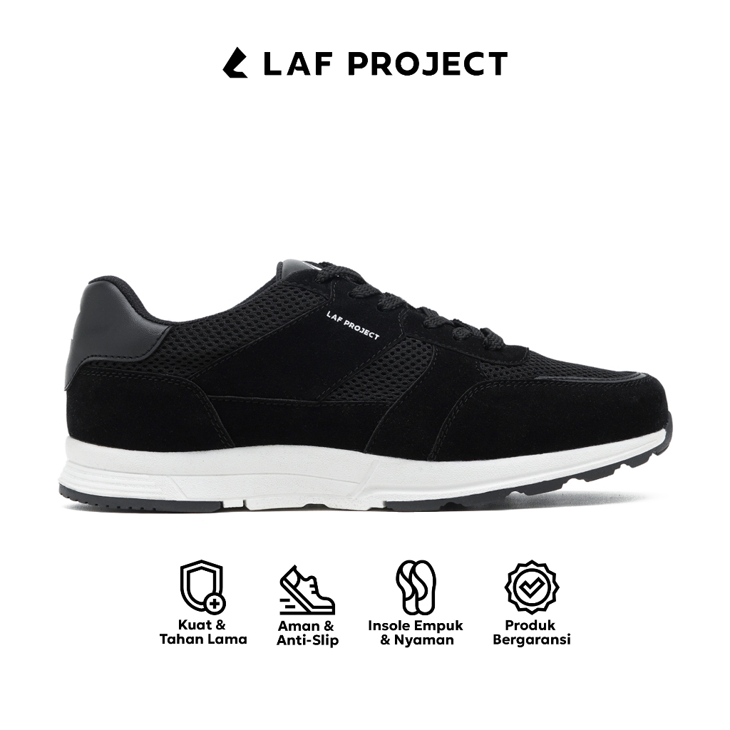 LAF Project - Sepatu Sneakers Pria Hitam Putih Casual Keren Premium Togo