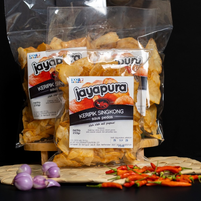 

Keripik Singkong Jayapura Saus Pedas 250 gr