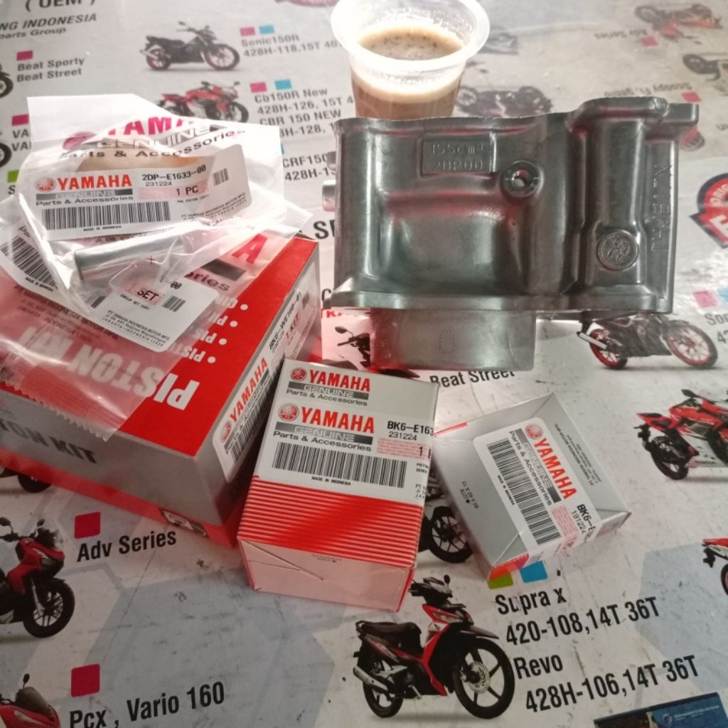 BORING BLOK SEHER KOMPLIT BLOK SEHER PLUS PISTON KIT BK6 YAMAHA R15 V3 ORIGINAL