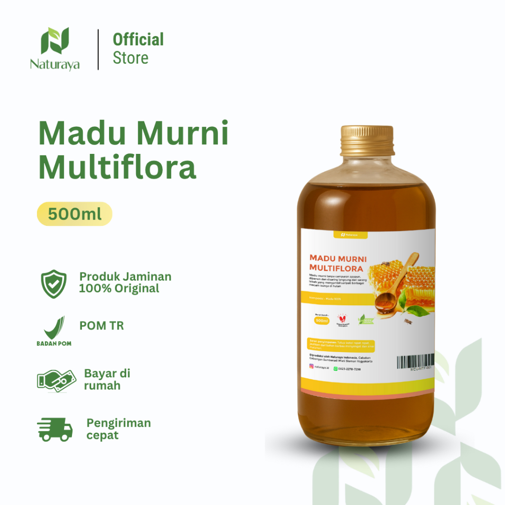 

Naturaya Madu Multiflora Murni 500ml - 100% Alami