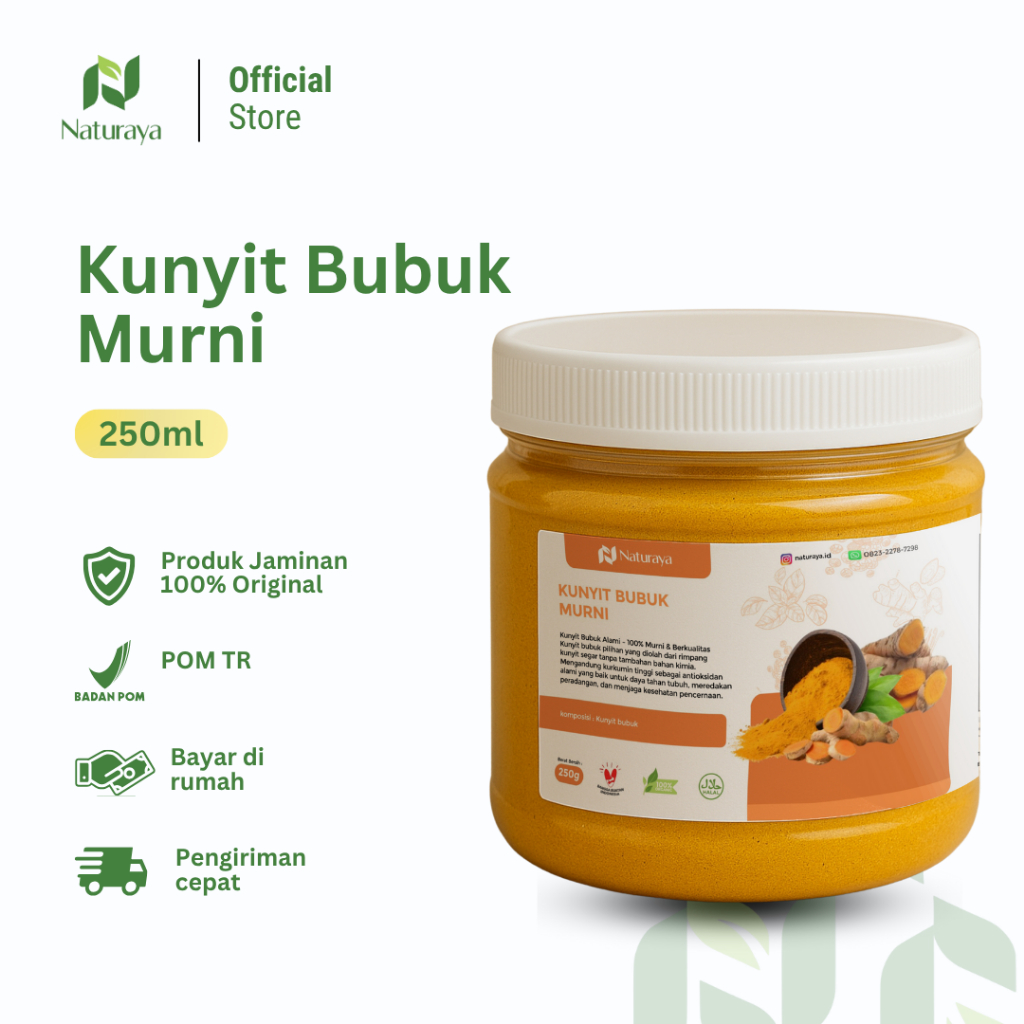 

Naturaya Kunyit Bubuk Murni 100% 250gr – Rempah Alami & Herbal Sehat Ori
