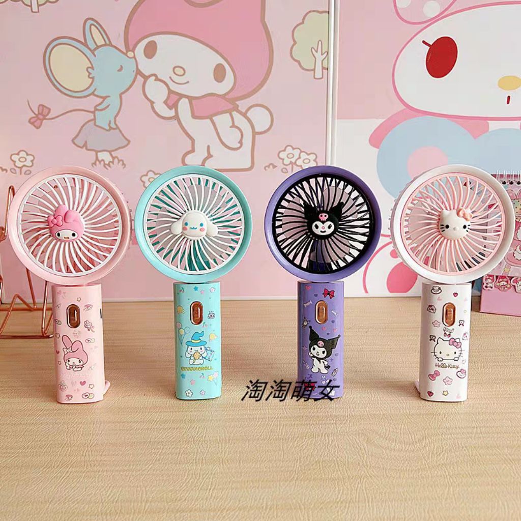 Kipas Tangan USB Sanrio / Kipas Angin Cinnamoroll / Kipas Tangan Melody / Hand Fan Kuromi Import Min
