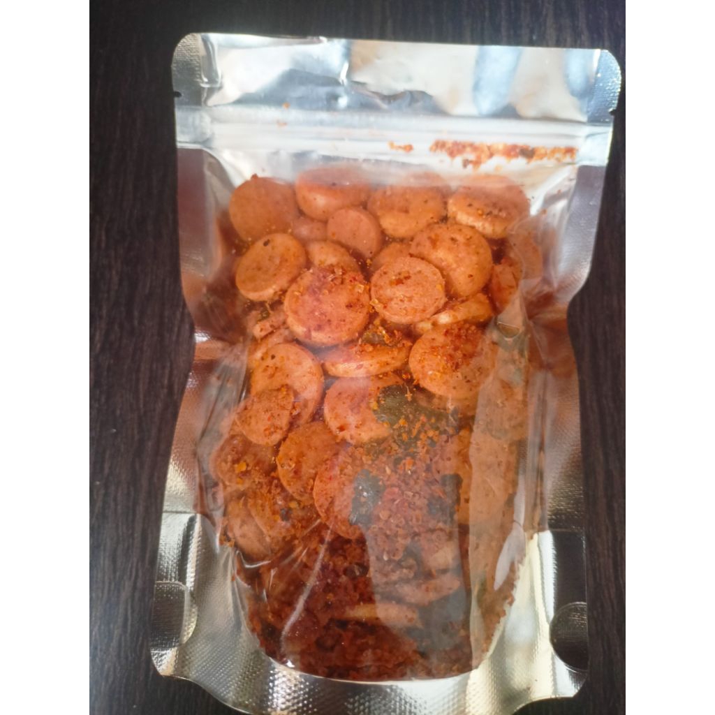 

sosis goreng kriuk pedas daun jeruk