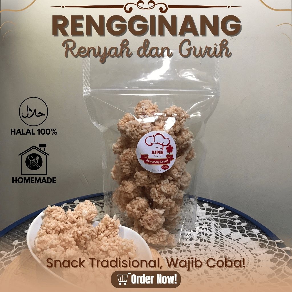 

Rengginang Jumput Terasi Ikan Dapur Kichi - Gurih 180g / 150g