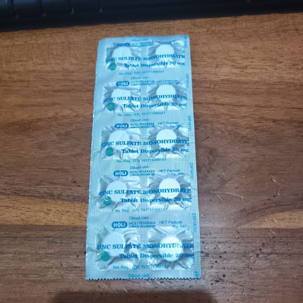 zinc sulfate monohydrate strip