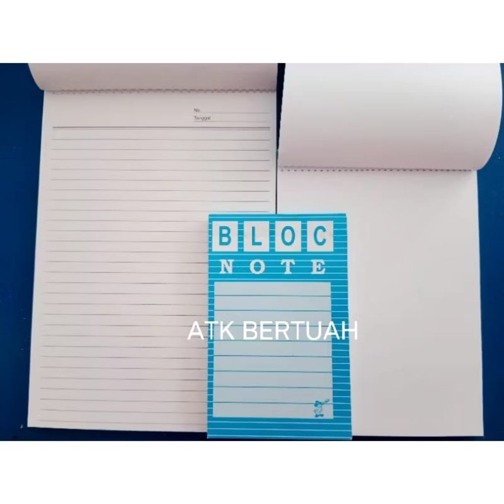 

BLOC BLOCK NOTE BUKU NOTES NOTA SOBEK ATAS BESAR SEDANG KECIL GARIS POLOS