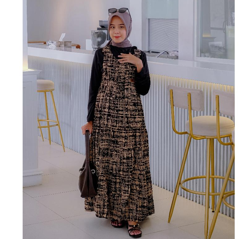 Faranisa - Outer Long Rompi Luaran Gamis Outer Tanpa Lengan Cardigan