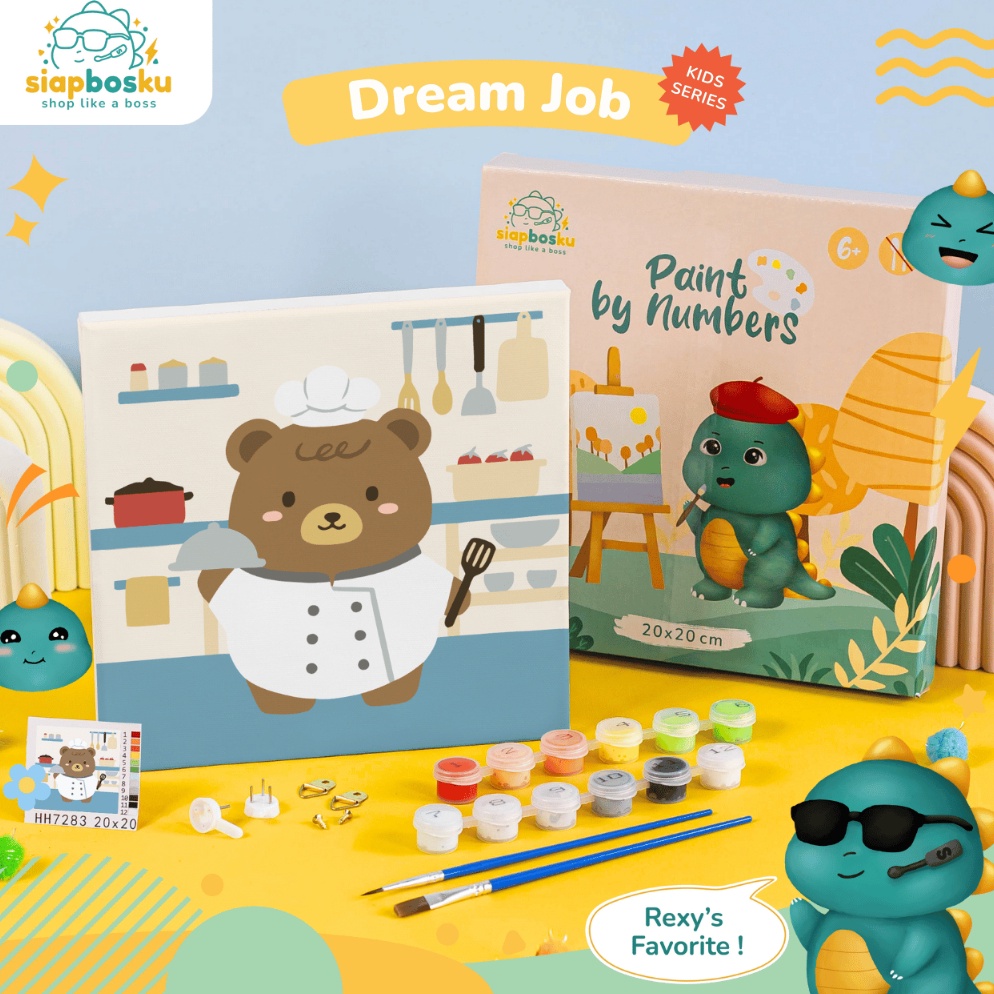 

KODE U23N SIAP BOSKU KANVAS LUKIS PAINT BY NUMBER KIDS SERIES 2x2 CM DREAM JOB