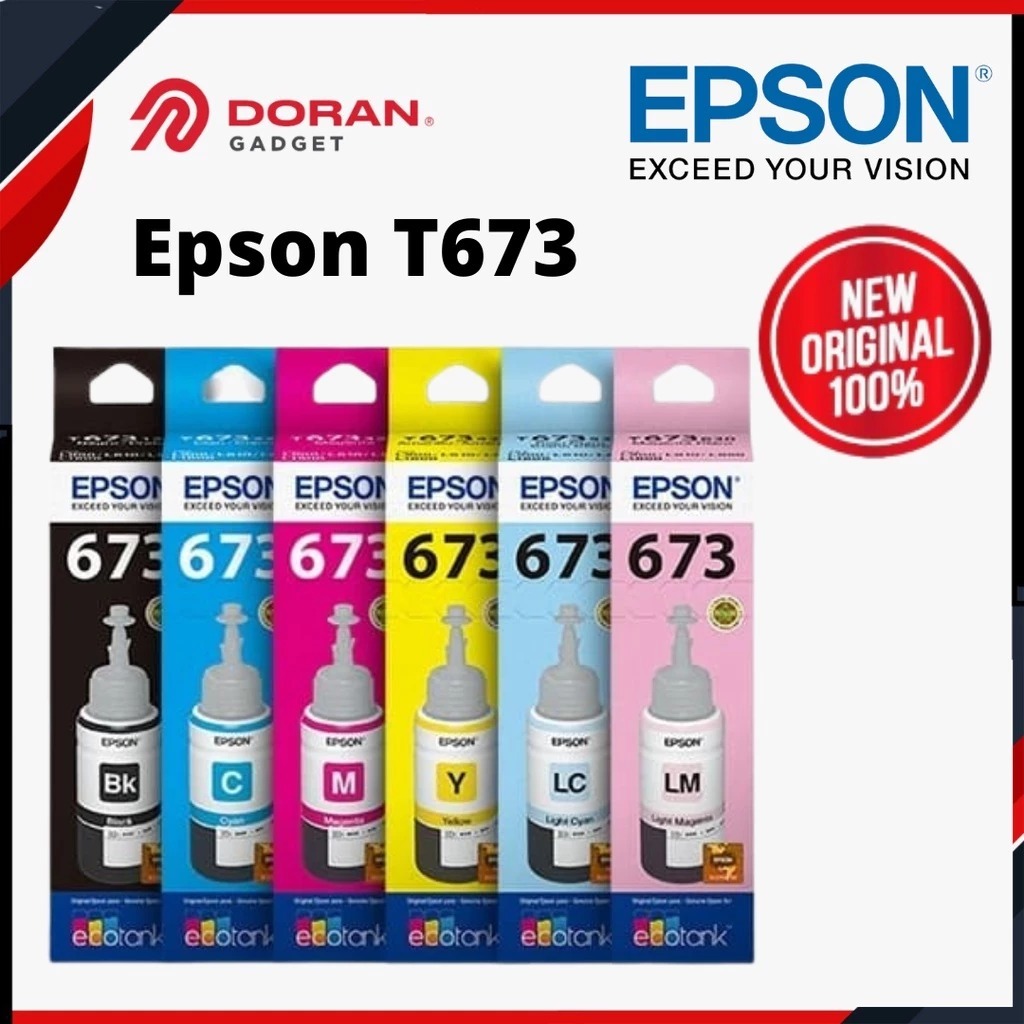 Tinta Refill Printer Epson Ink 673 T673 Original Tinta Printer L800 L805 L850 L1800 Bergaransi Resmi