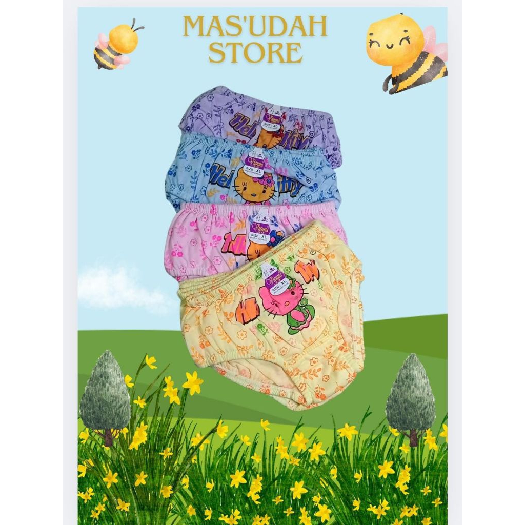 CD(celana dalam)anak wanita kids terbaru Doraemon 3pcs(RENDOM)