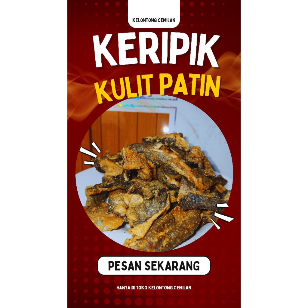 

Keripik Kulit Ikan Patin pedas daun jeruk ukuran 200 Gram