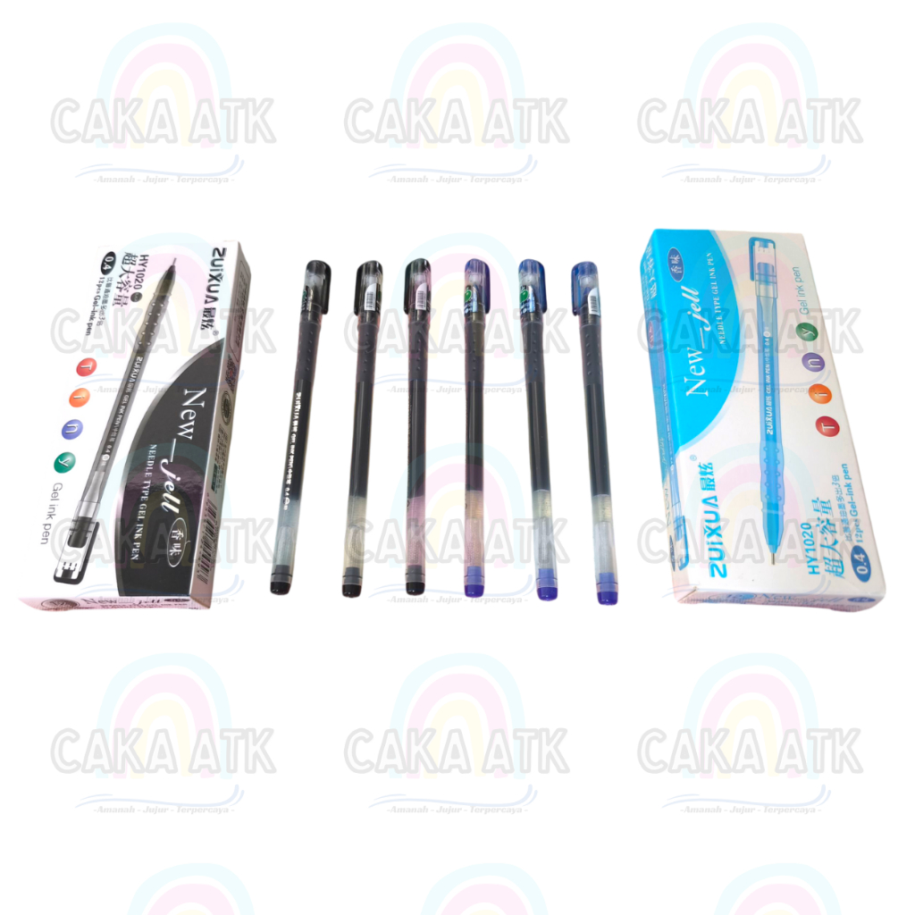 

[ Ecer ] Pulpen Gel ZUIXUA Hitam Biru / Needle Type Gel Ink Pen / Bolpen Gel 0,4mm
