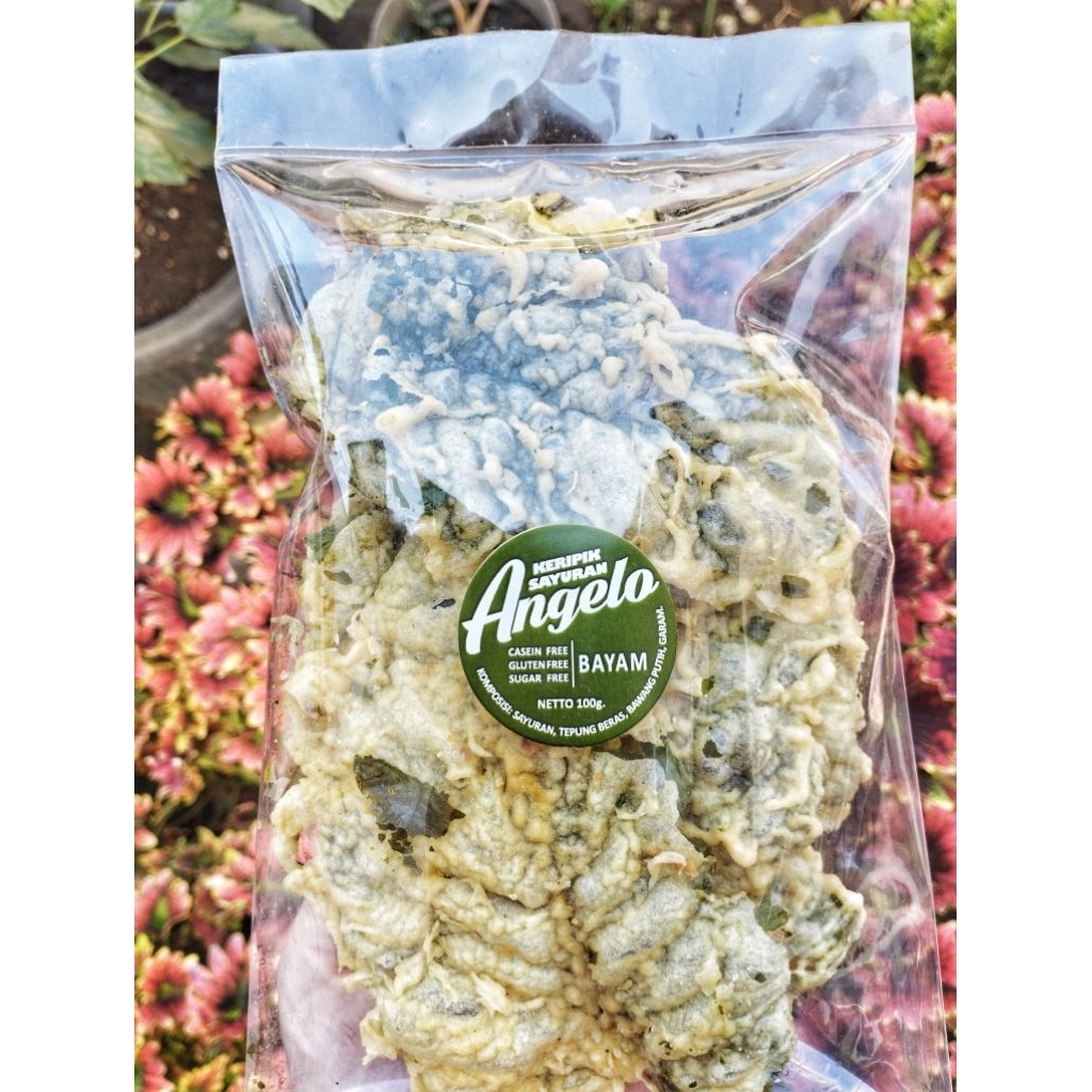 

paket 1 kg isi 8 pack keripik bayam