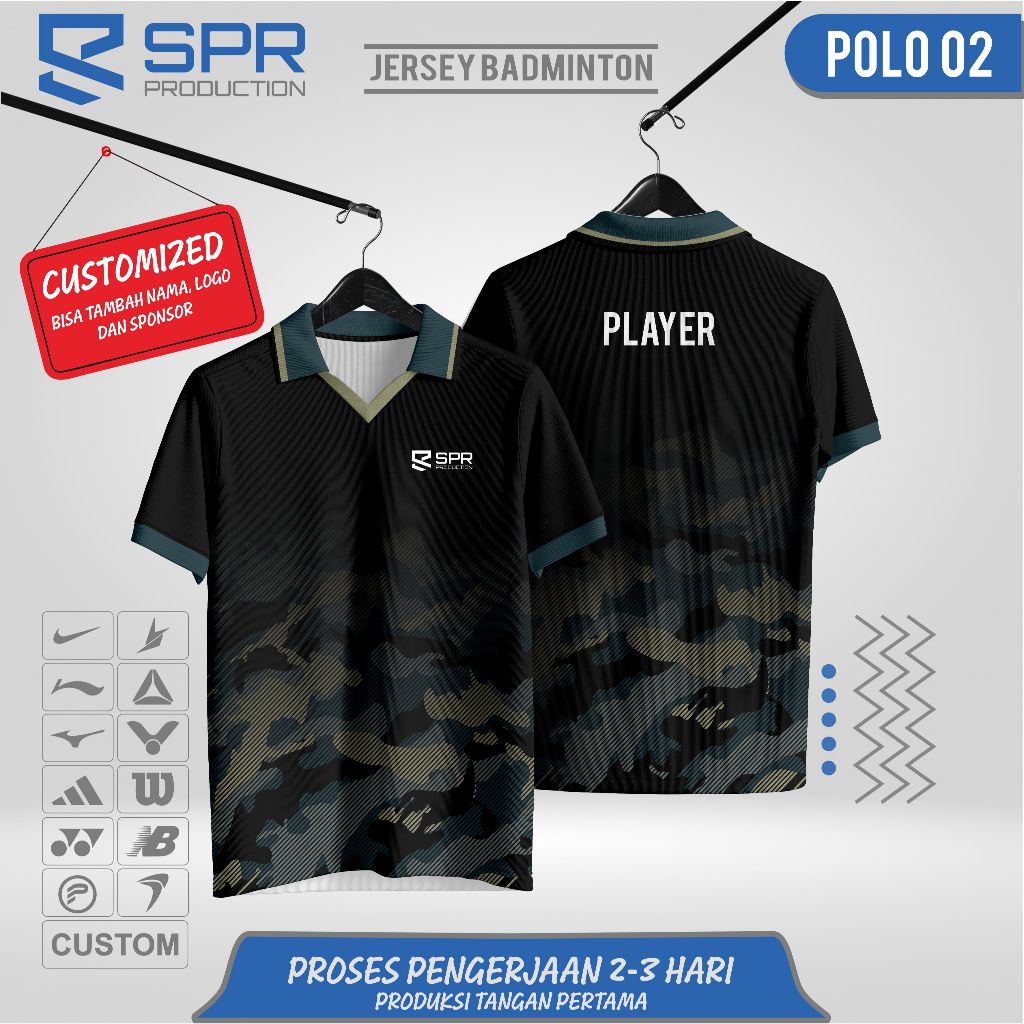 JERSEY KAOS OLAHARAGA BADMINTON POLO RETRO 02