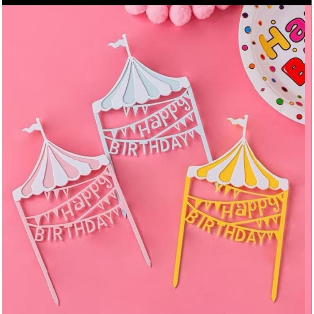 TOPPER KUE KARNAVAL AESTHETIC HIASAN KUE ULANG TAHUN