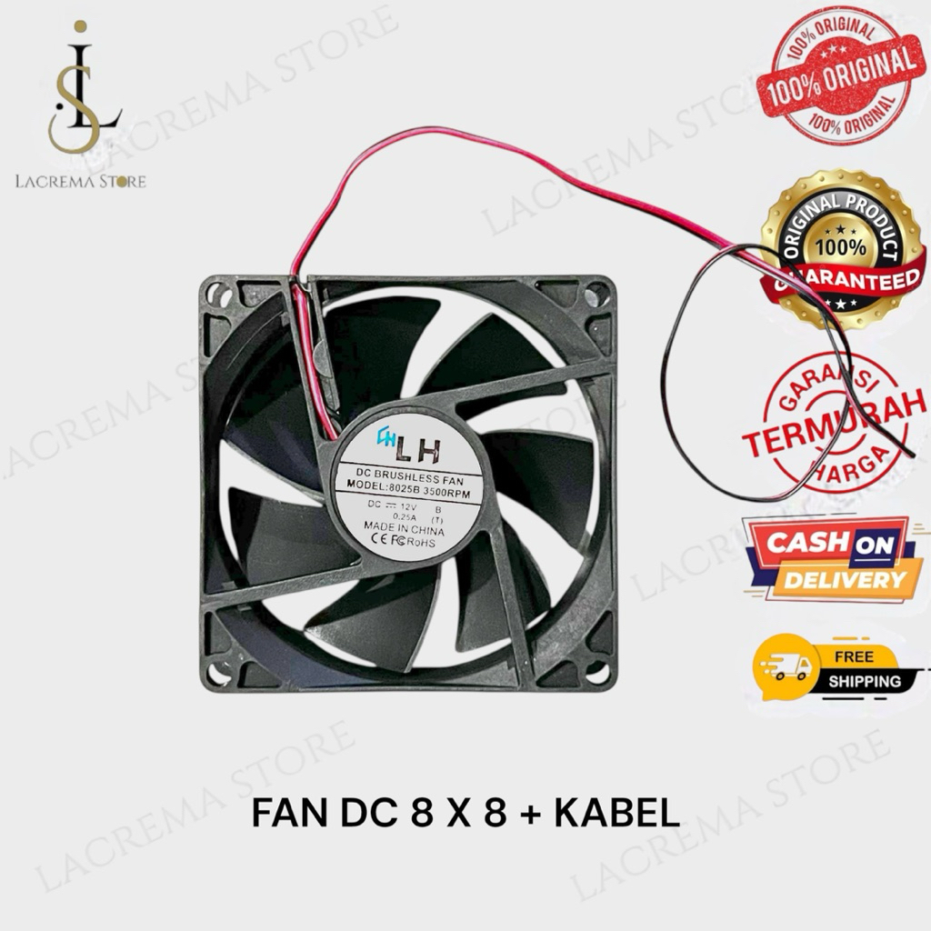 FAN DC 12V 8 x 8 cm / KIPAS DC 12V/ COOLING FAN DC 12v