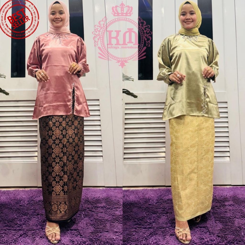 Set baju kurung melayu / set kebaya bridesmaid modern / kebaya wisuda modern / baju kurung tunik mel