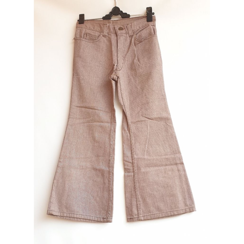 ♡ Celana Jeans Panjang Levis Cutbray Anak Perempuan Tanggung Merek PECCHI  Warna Coklat Muda Flare W