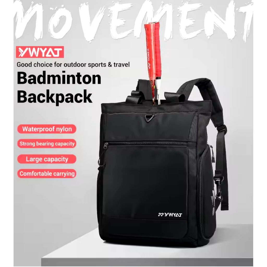 SALE YWYAT tas ransel SECOND  raket Badminton, untuk 2 raket dengan Multi kompartemen Pria Wanita Bi