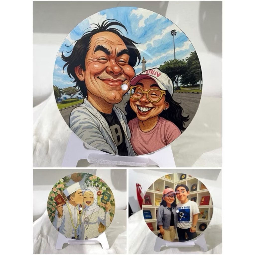 Custom Piringan Hitam Vinyl 7 inch Foto Karikatur Anime Kartun Cartoon Animation Photo Style