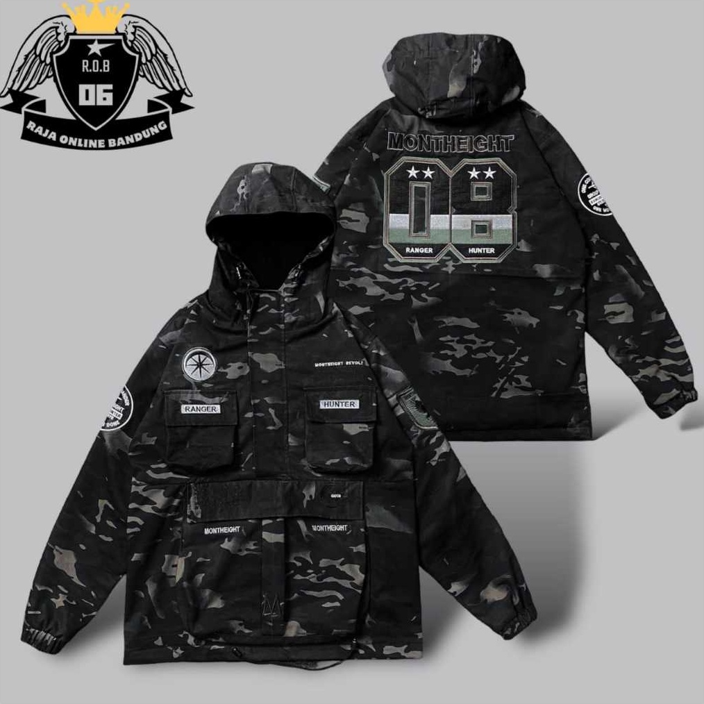 KODE H3S JAKET PRIA LORENG CAMO ARMY BAHAN KANVAS JAKET PARKA CAMO ARMY LORENG FULL BORDIR