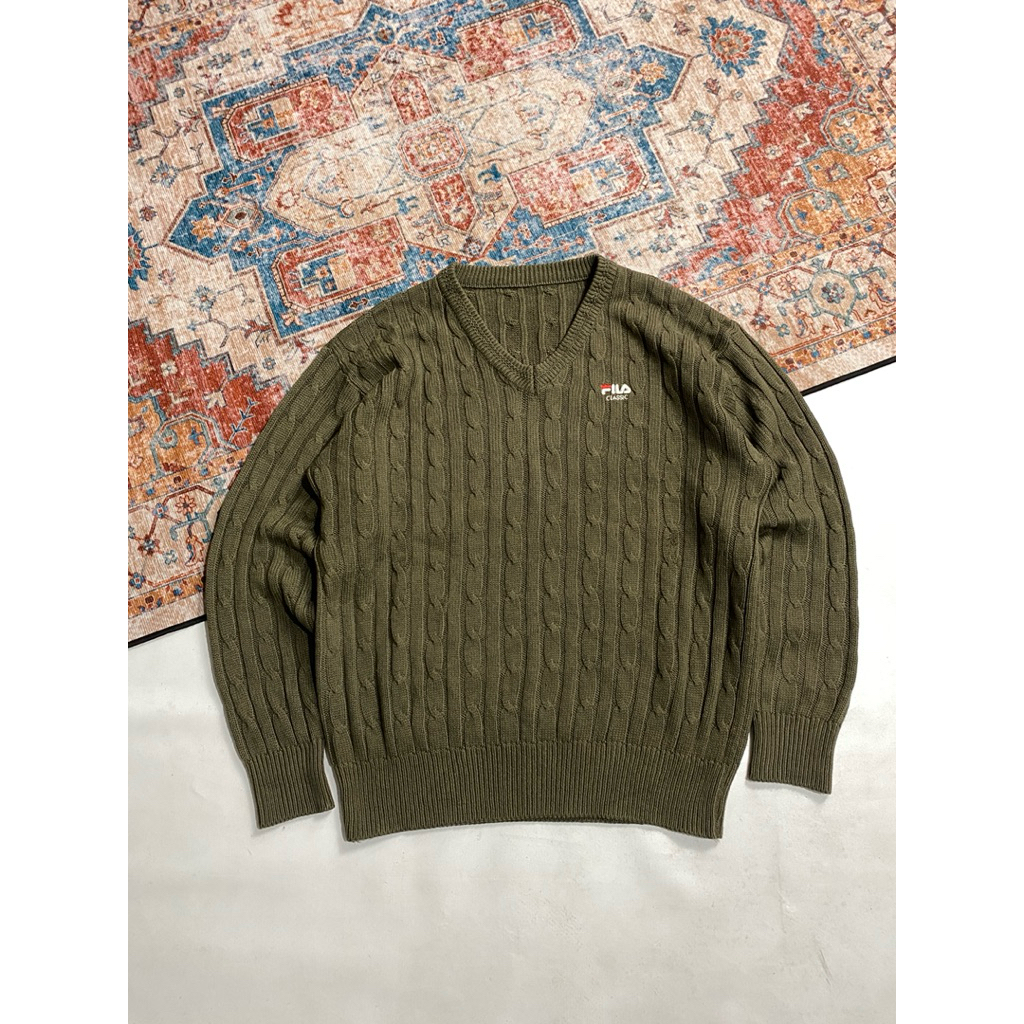 KNITWEAR FILA 3D PATTERN VNECK