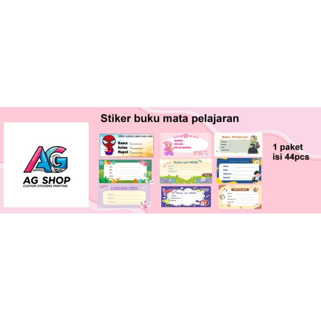 

Stiker Buku 1 paket isi 44 pcs