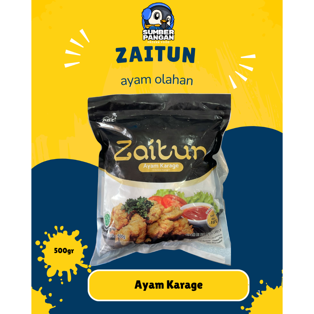

Zaitun Ayam Karage 500gr (ayam olahan)
