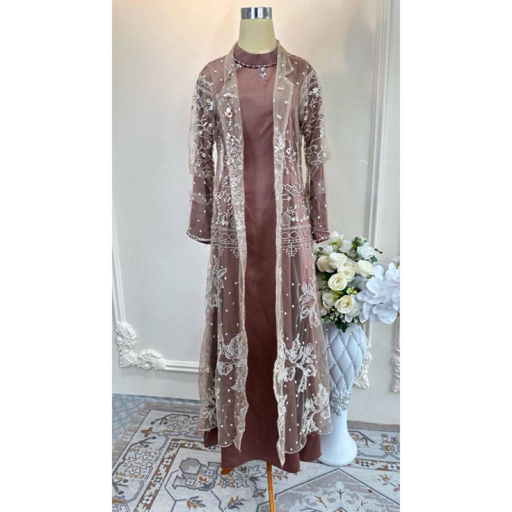 New PROMOOO Dress seserahan/kondangan/lamaran FLOO FASHION Inner + Outer lace premium