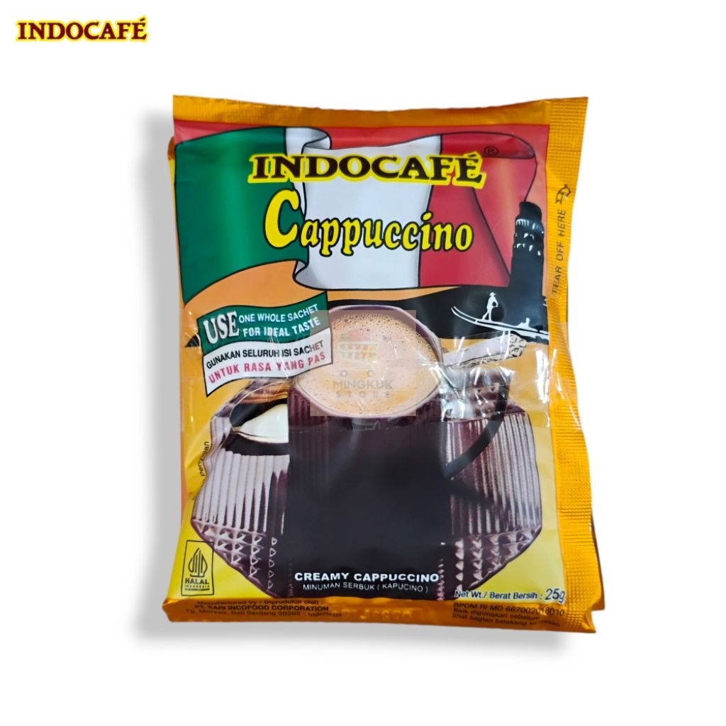 

Indocafe Cappucino Sachet Isi 3 - Kopi Instan