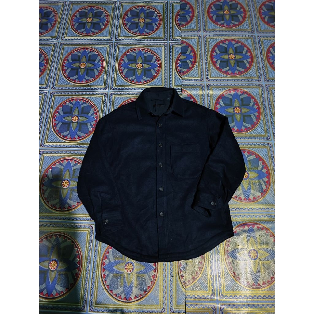 Overshirt kemeja woll uniqlo navy