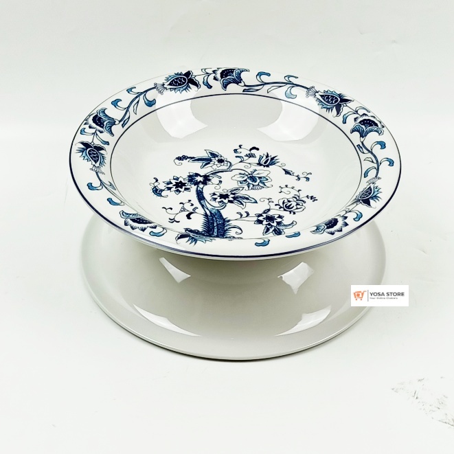 Piring Makan Cekung Keramik Motif KPO9SP MING 9 inch- 1Pc KEdaung Home