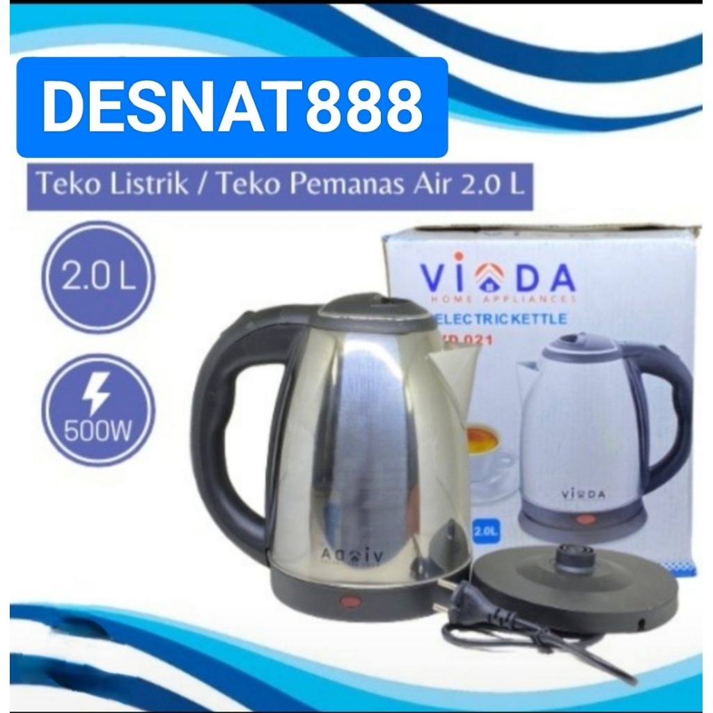 TERMOS TEKO AIR LISTRIK VIODA KAPASITAS 2 LITER / KETTLE AIR LISTRIK 2 LITER