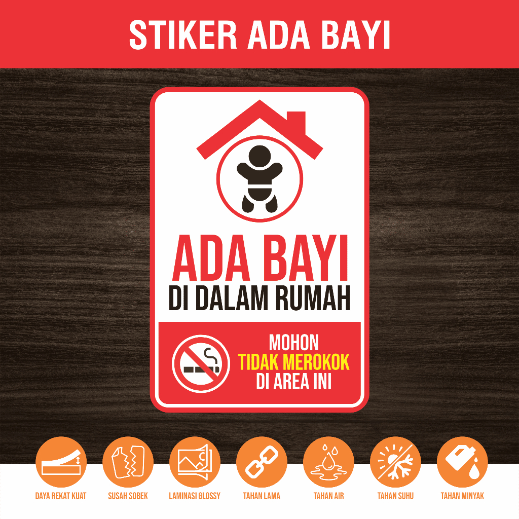 

STIKER Vinyl - ADA BAYI Glossy Laminasi Anti Air