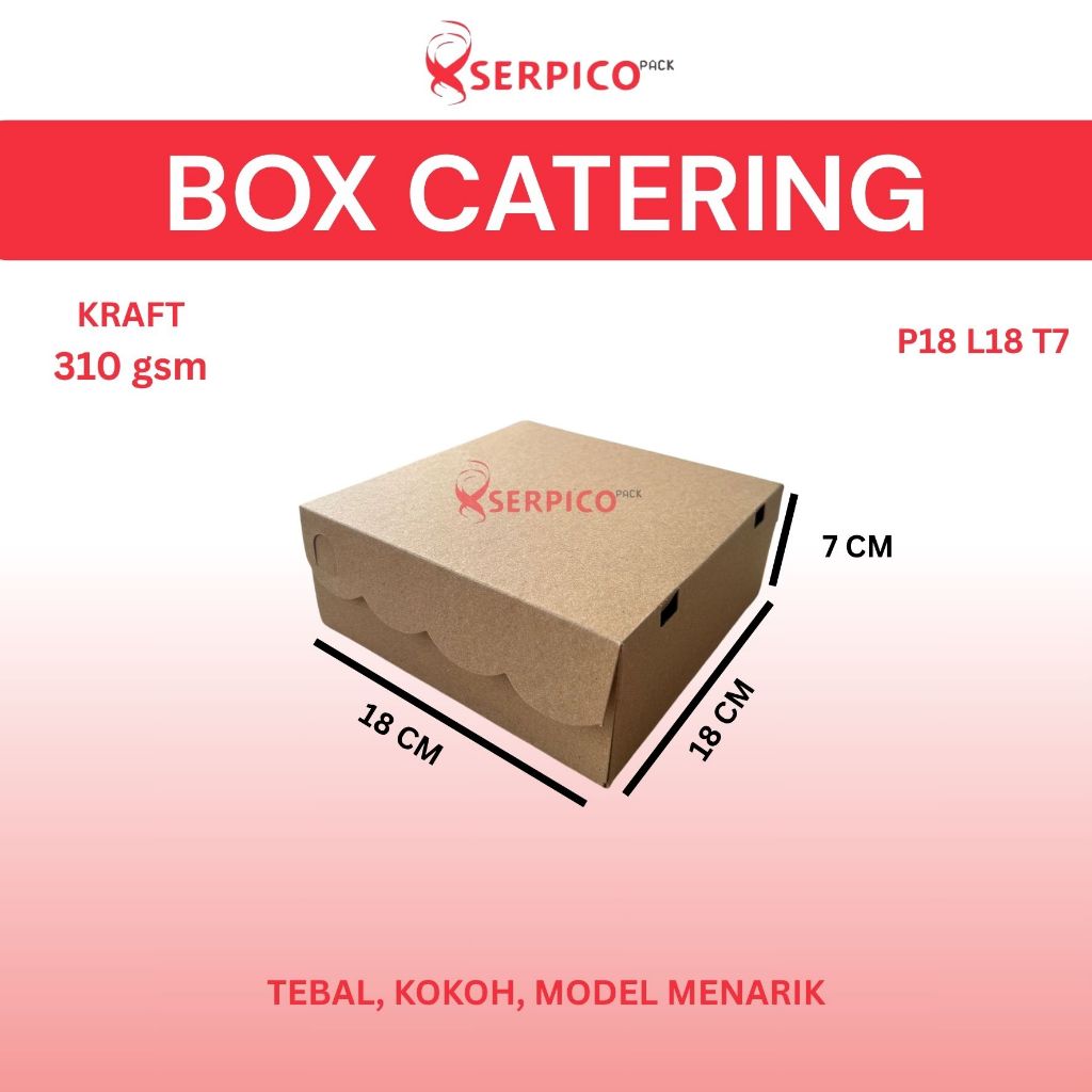 

Dus box nasi kraft 18x18x7 | box dus catering | kotak nasi 18x18 | kotak kue