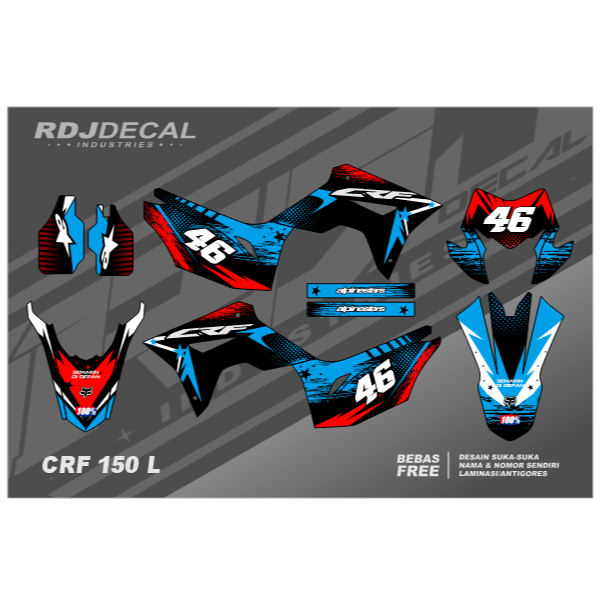 DECAL STIKER CRF 150 L (001) DEKAL STICKER FULLBODY 2017 2018 2019 2020 2021 2022 2023 2024 2025 202