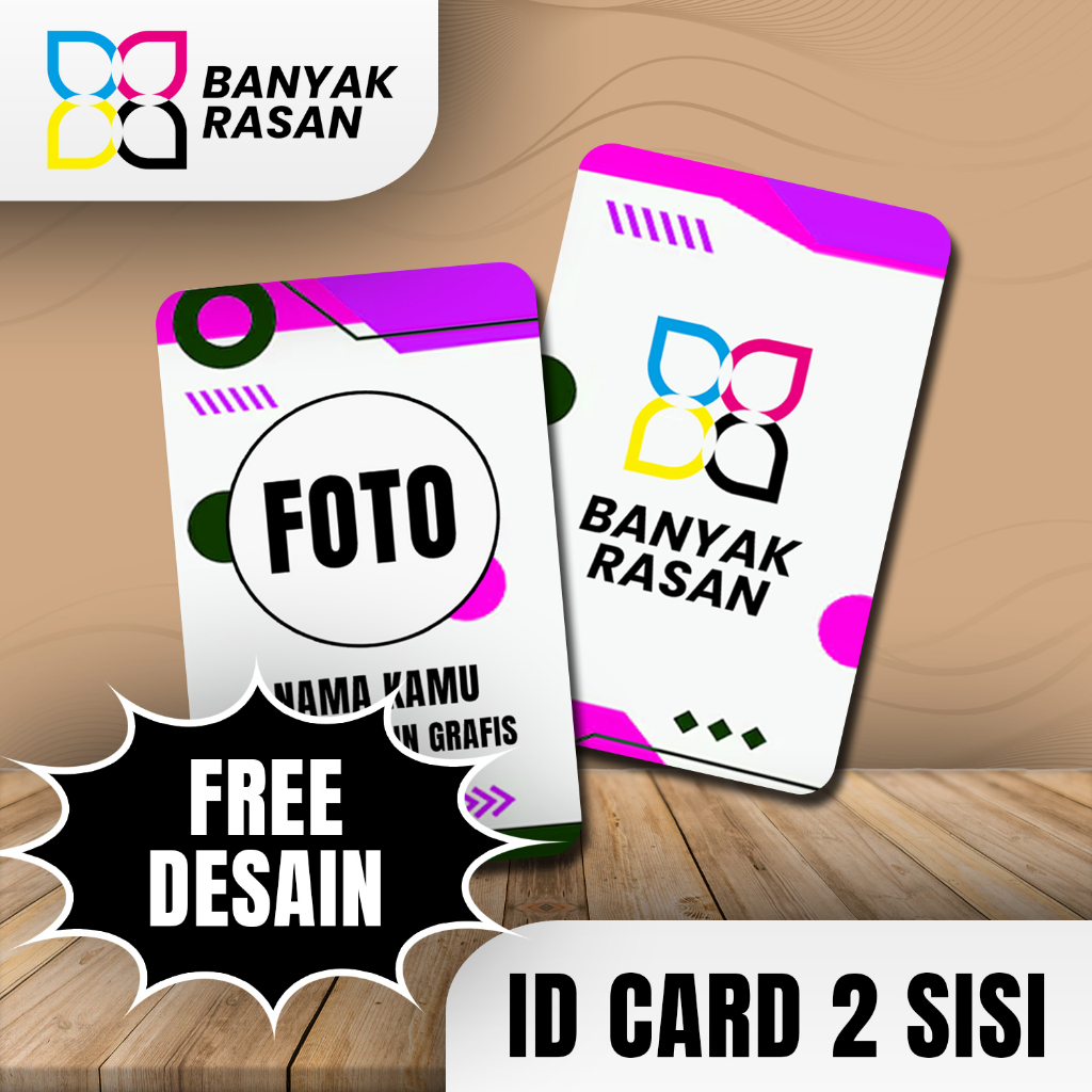 

[FREE DESAIN] Custom Satuan PVC ID CARD 2 SISI (BOLAK BALIK) | Banyak Rasan Digital Printing