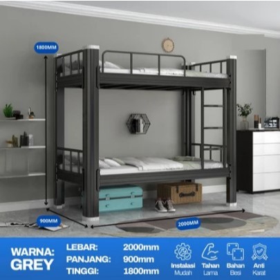 ( GARANSI 12 BULAN ) RANJANG BESI RANJANG TINGKAT RANJANG TINGKAT 2 SUSUN TEMPAT TIDUR TINGKAT MIMIM