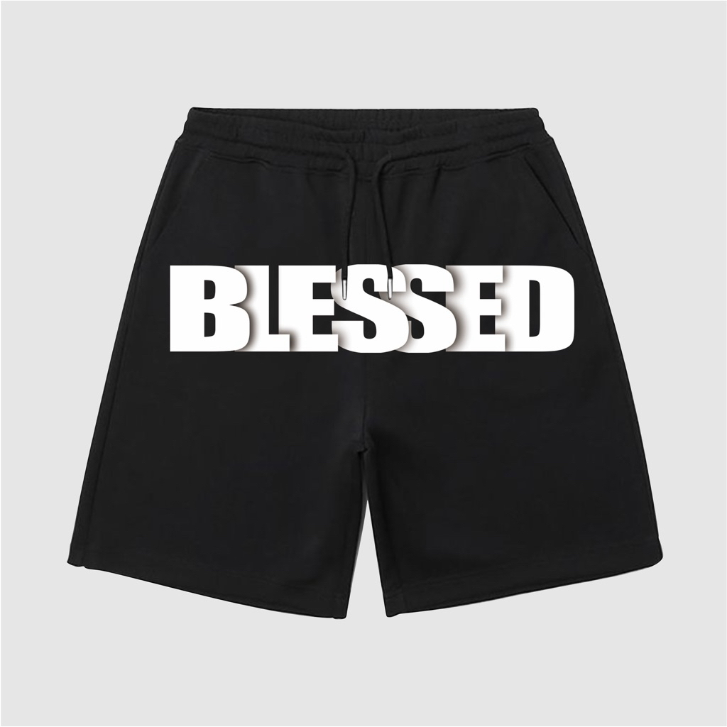 Blondey Celana Pendek Shorts - BLESSED Celana Pendek Shorts Bawahan Pria Wanita Katun Shorts
