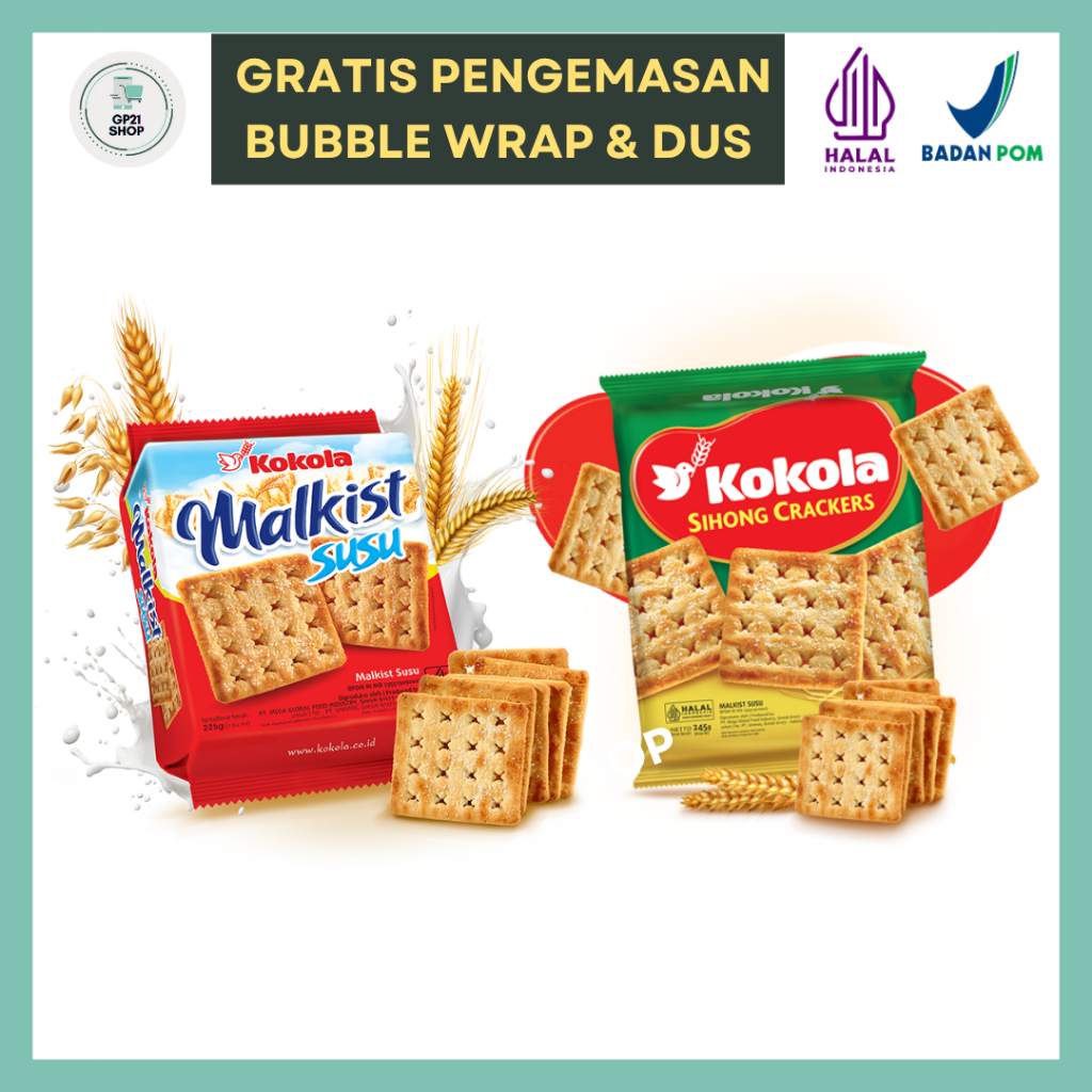 

Kokola Malkist Susu 225gr / SIhong 245gr - Biskuit Malkist Kreker Renyah Snack Cemilan Murah Enak