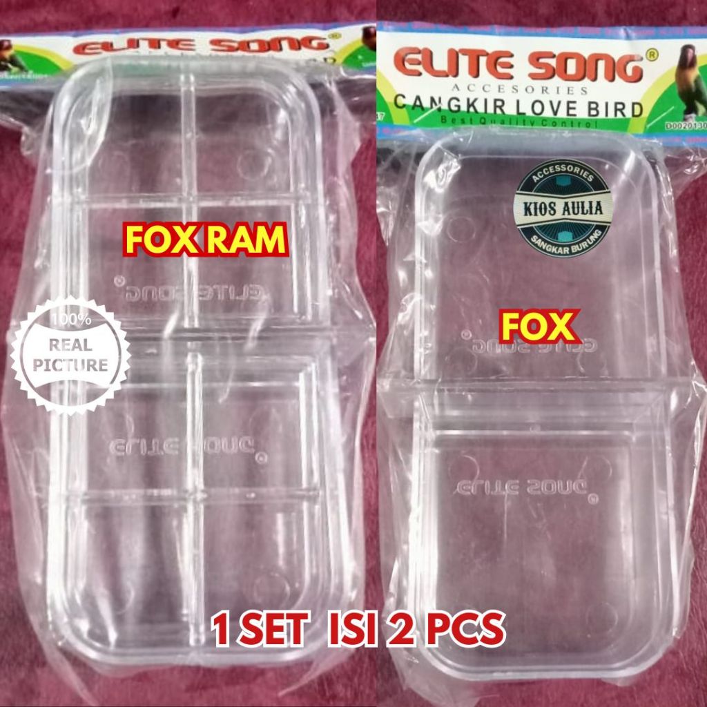1 SET CEPUK WADAH PAKAN MINUM BURUNG LOVEBIRD FOX BIASA & FOX RAM ELITE SONG SANGKAR BURUNG LOVEBIRD
