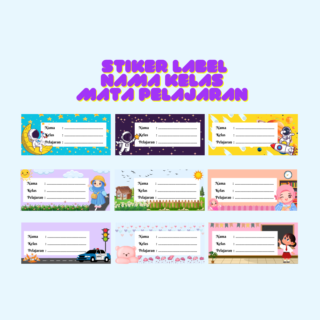 

STIKER LABEL NAMA KELAS MATA PELAJARAN I PRINT STIKER I 6 pcs