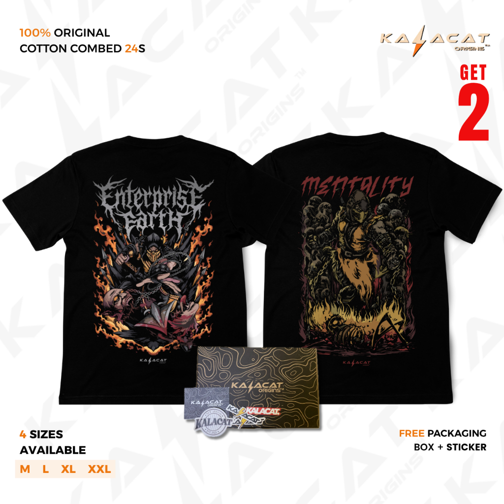 Beli 2 Lebih Hemat Kaos Distro Kalacatorigins Pria dan wanita Bahan Cotton Combed 24s Sablon DTF - E