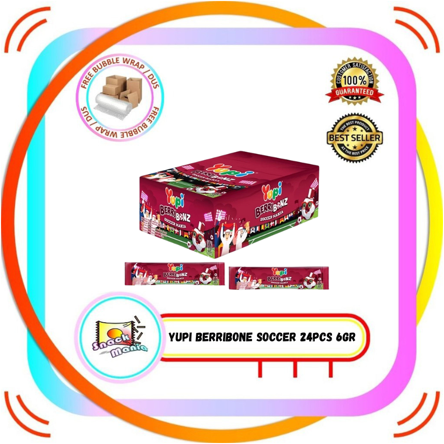 Yupi Jelly Gummy Candy Berri Bonz Soccer Mania BOX Permen ~ 6 g x 24 pcs