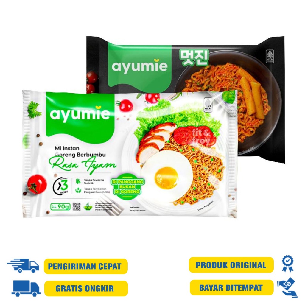 

AYUMIE Mie Sehat 90 G.R - Mi Goreng Instan Rasa Ayam | Pedas Korea