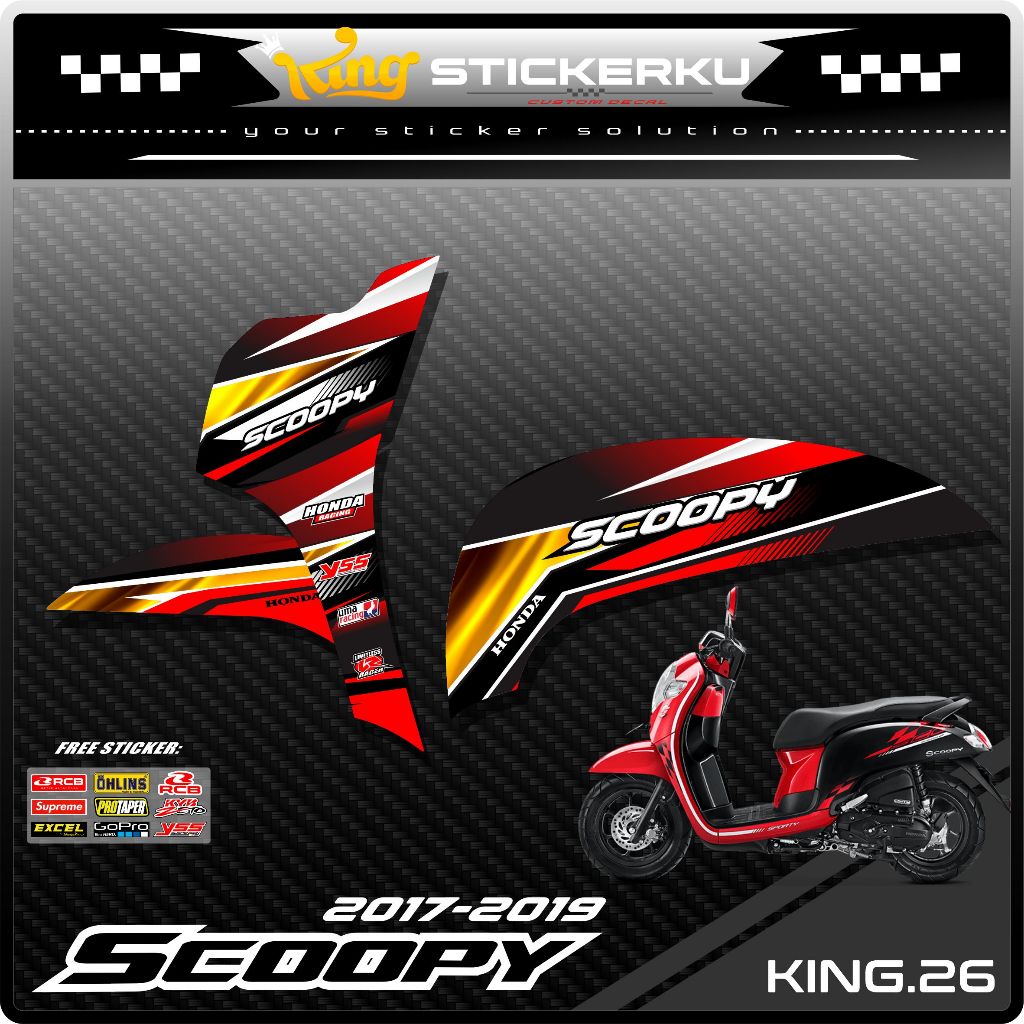 (COD) Stiker Scoopy New 2017/2020 Decal Striping Standar Scoopy New Premium Racing. KS.026