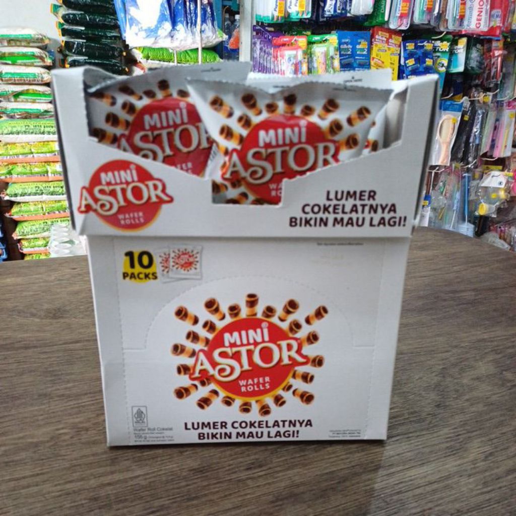 

Astor Mini Wafer Rolls 15.5 Gr Isi 10 Pcs
