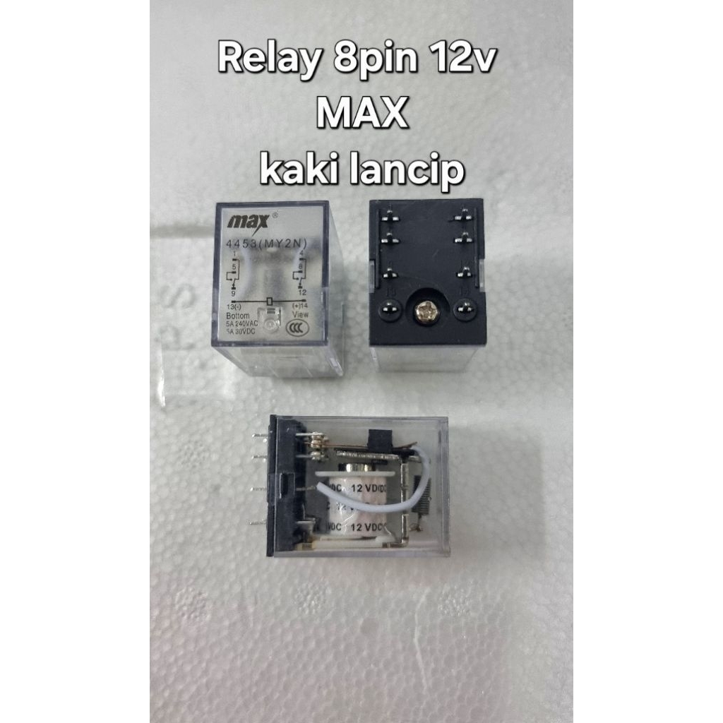 RELAY 12VOLT 8PIN (MY2N) MAX TRANSPARAN KAKI LANCIP