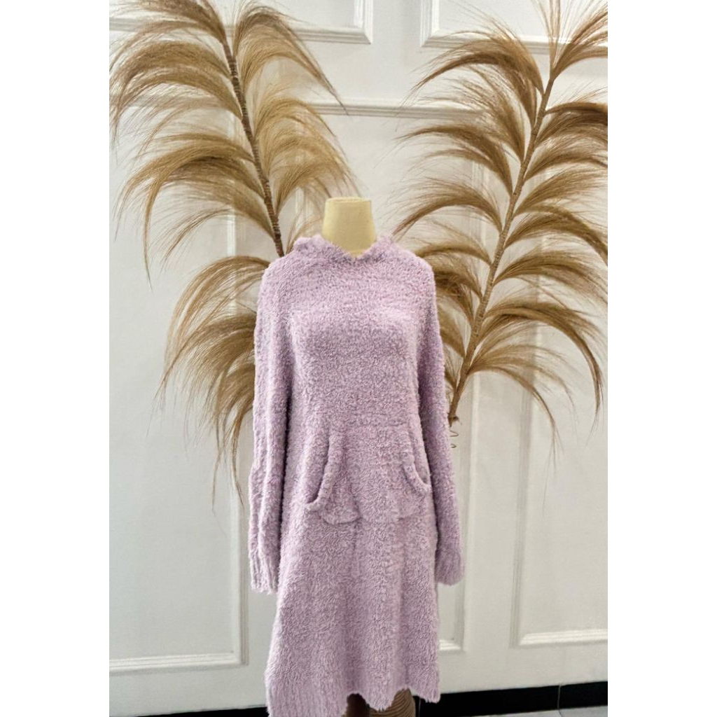 New jacket fuzzy Bulu halus warna ungu